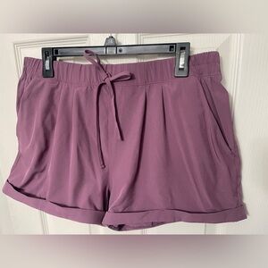 ZYIA Active Lavender/Purple Cuffed Hem Elastic Waist Shorts Size XL